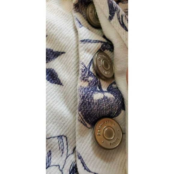 Reformation Women's Cynthia Blue Toile Denim Jeans Size 25 Button Fly High Rise - Picture 6 of 8